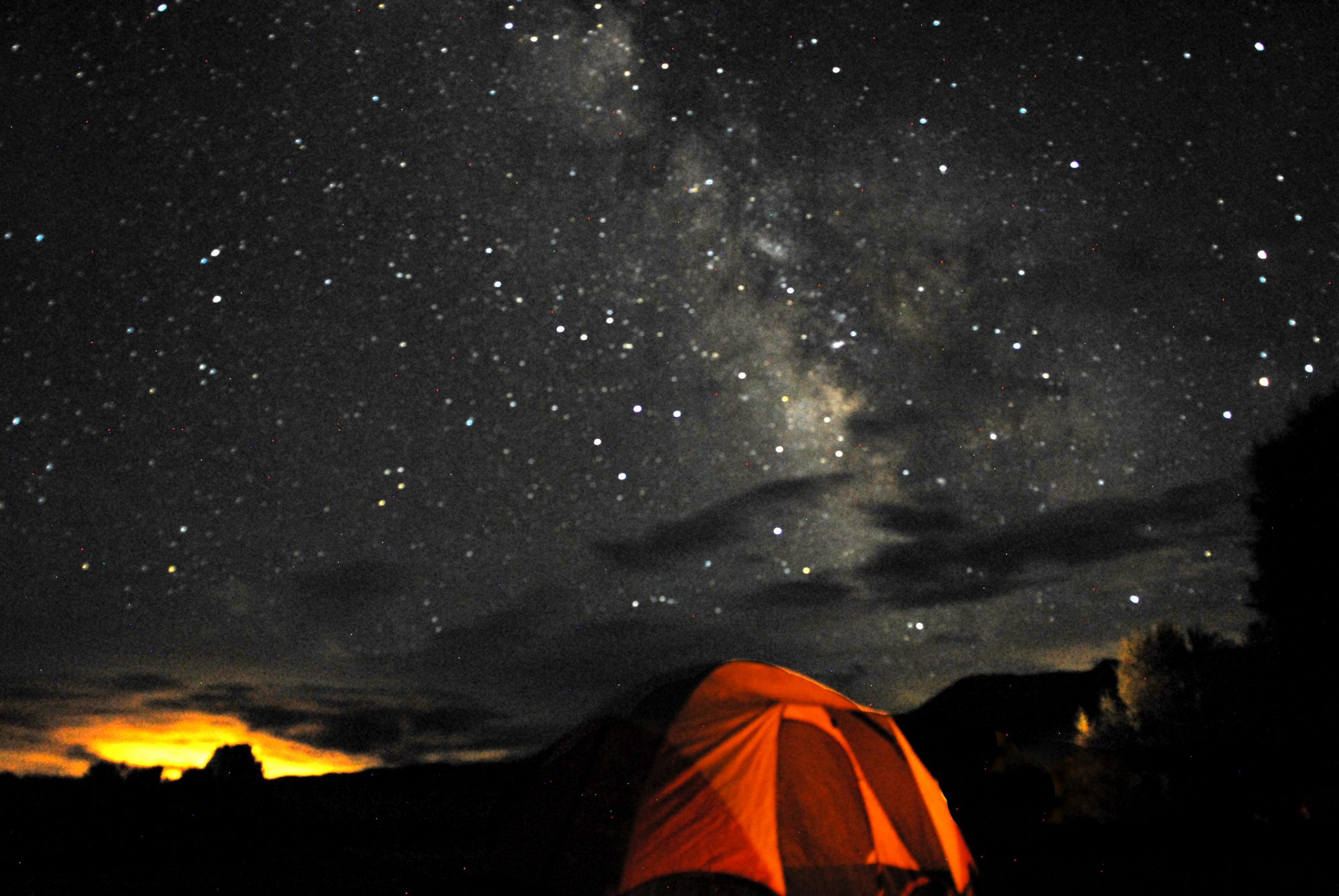 Milky Way and Tent, Green Mountain Res., Colorado 2016