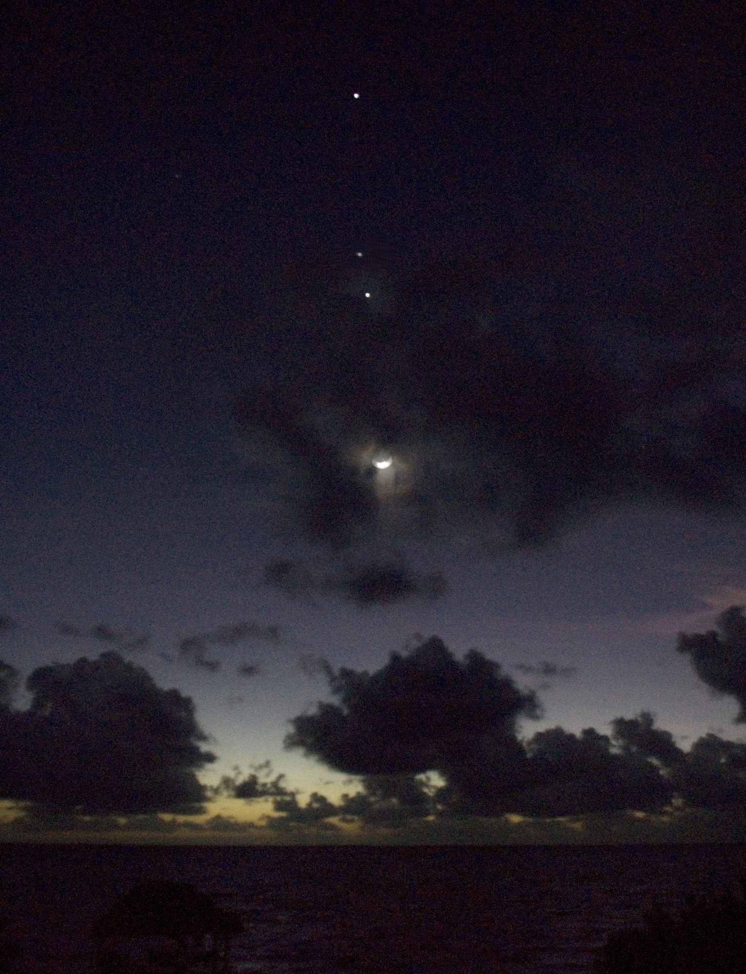 Belize, the Moon, Venus, Mars, Jupiter, November 8, 2015