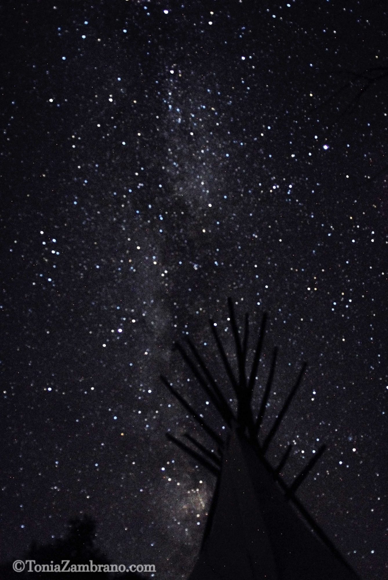 Milky Way over Synergia Ranch with Tipi (in shadow), Santa Fe, 2015